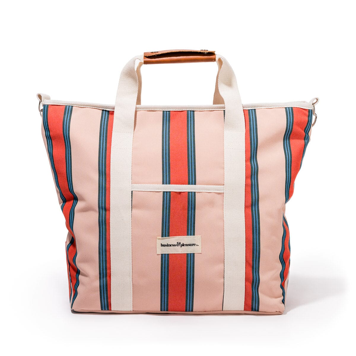 The Cooler Tote Bag - Bistro Dusty Pink Stripe Cooler Tote Business &amp; Pleasure Co 