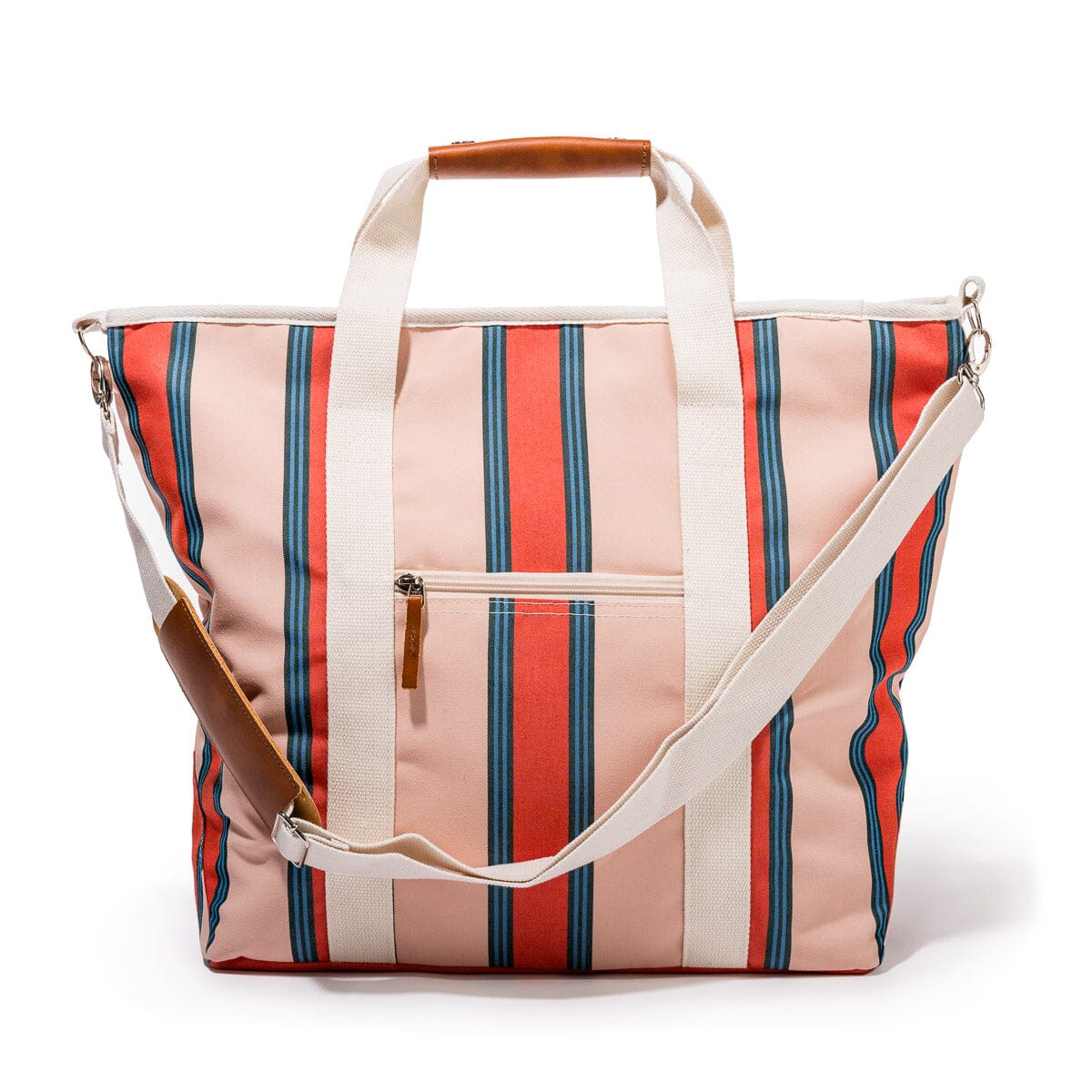 The Cooler Tote Bag - Bistro Dusty Pink Stripe Cooler Tote Business &amp; Pleasure Co 