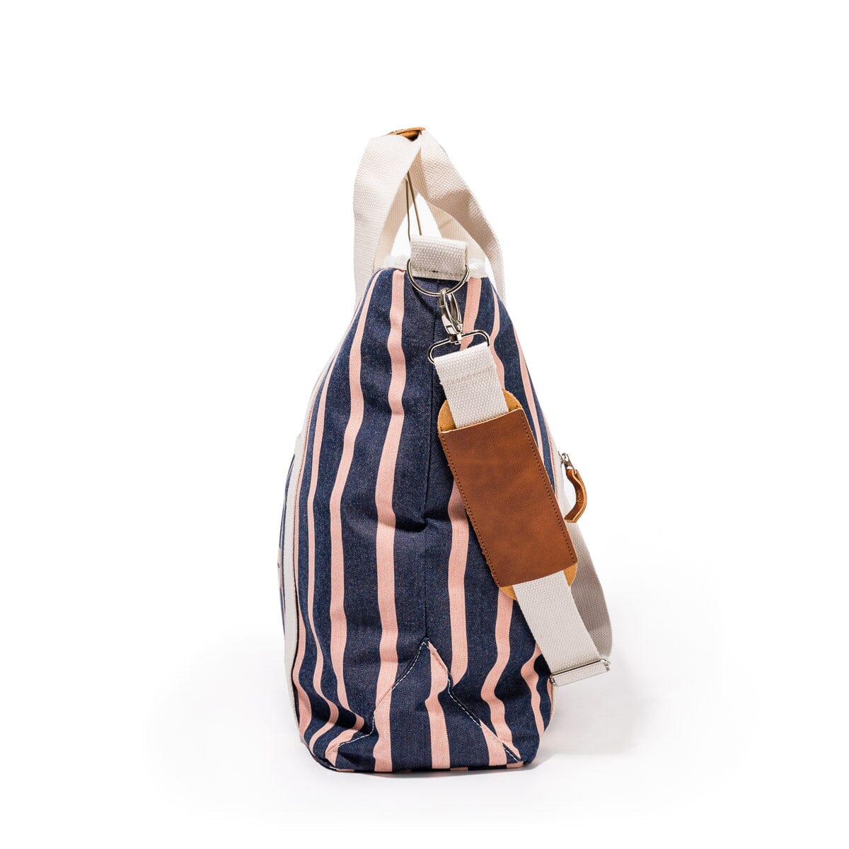 The Cooler Tote Bag - Monaco Navy And Pink Stripe Cooler Tote Business &amp; Pleasure Co 