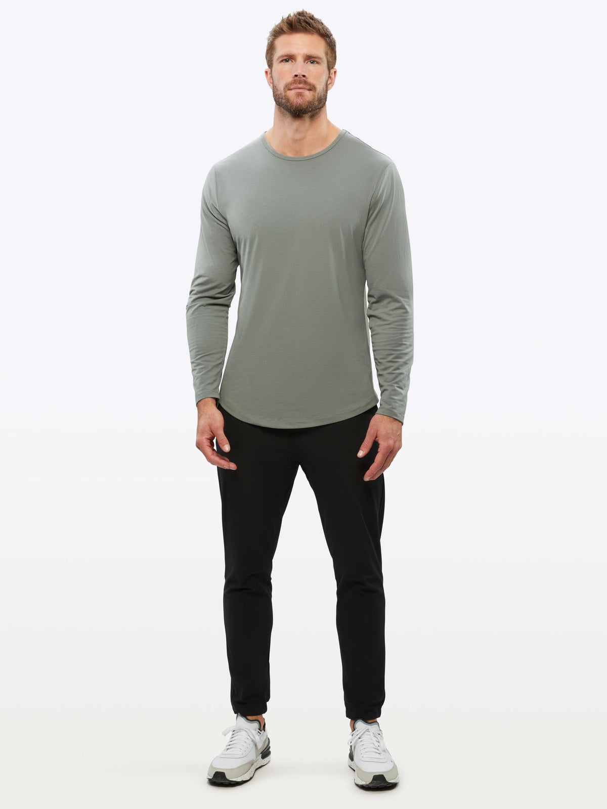 AO Long Sleeve Curve-Hem Tee | Sage Signature-fit PYCA Pro®