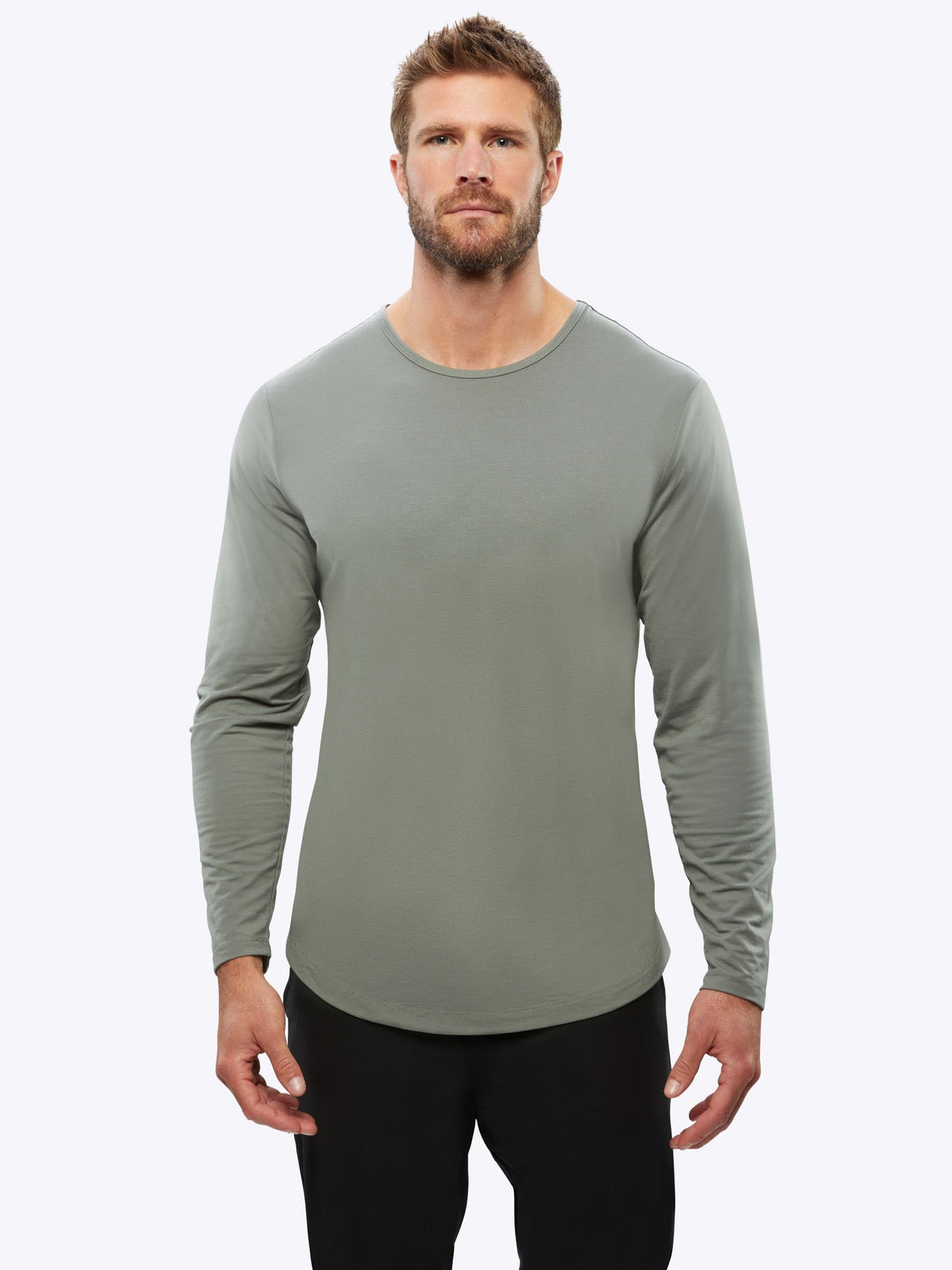 AO Long Sleeve Curve-Hem Tee | Sage Signature-fit PYCA Pro®