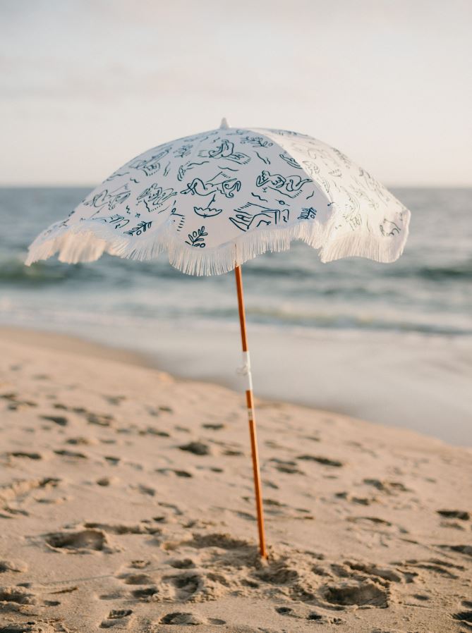 The Holiday Beach Umbrella - Le Basque Navy Holiday Beach Umbrella Business &amp; Pleasure Co 