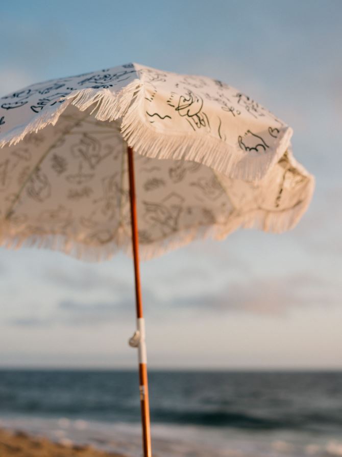 The Holiday Beach Umbrella - Le Basque Navy Holiday Beach Umbrella Business &amp; Pleasure Co 