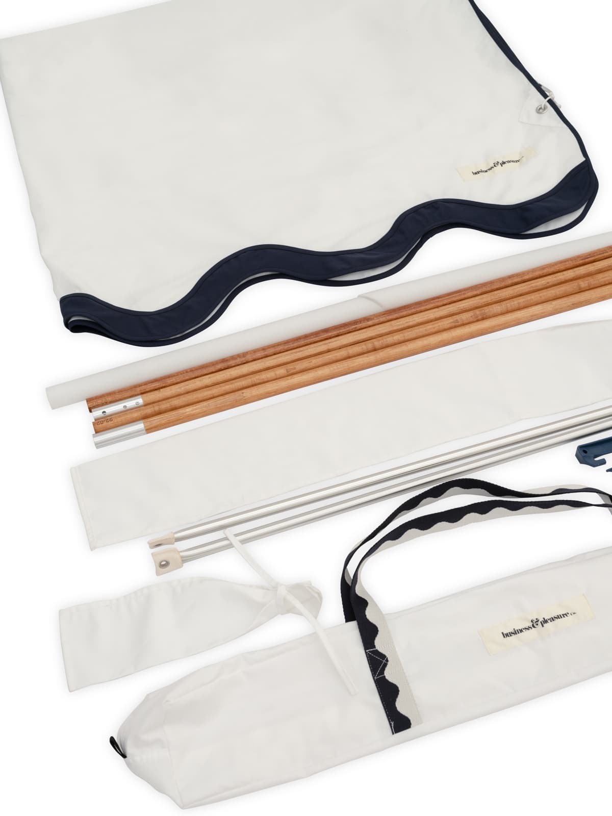 Studio flat lay image of riviera white tent